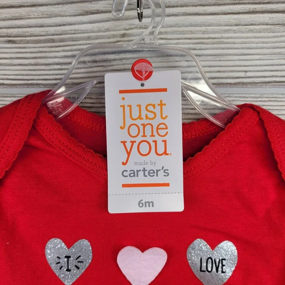 Valentines Day‎ Carters Just One You Bodysuit Love Red Long Sleeve 6 Months